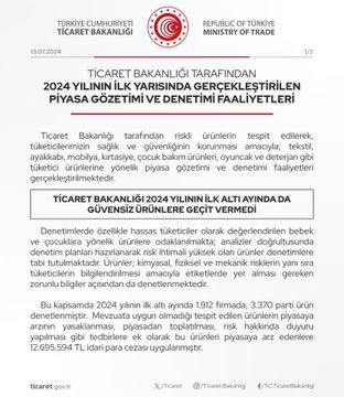 Ticaret Bakanı Ömer Bolat, Piyasa Gözetimi ve Denetimi Faaliyetlerini Değerlendirdi